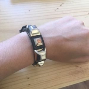 Hayden-Harnett Black Patent Ramone Cuff In Bracele